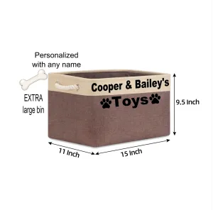 Personalized Foldable Pet Toy Storage Basket