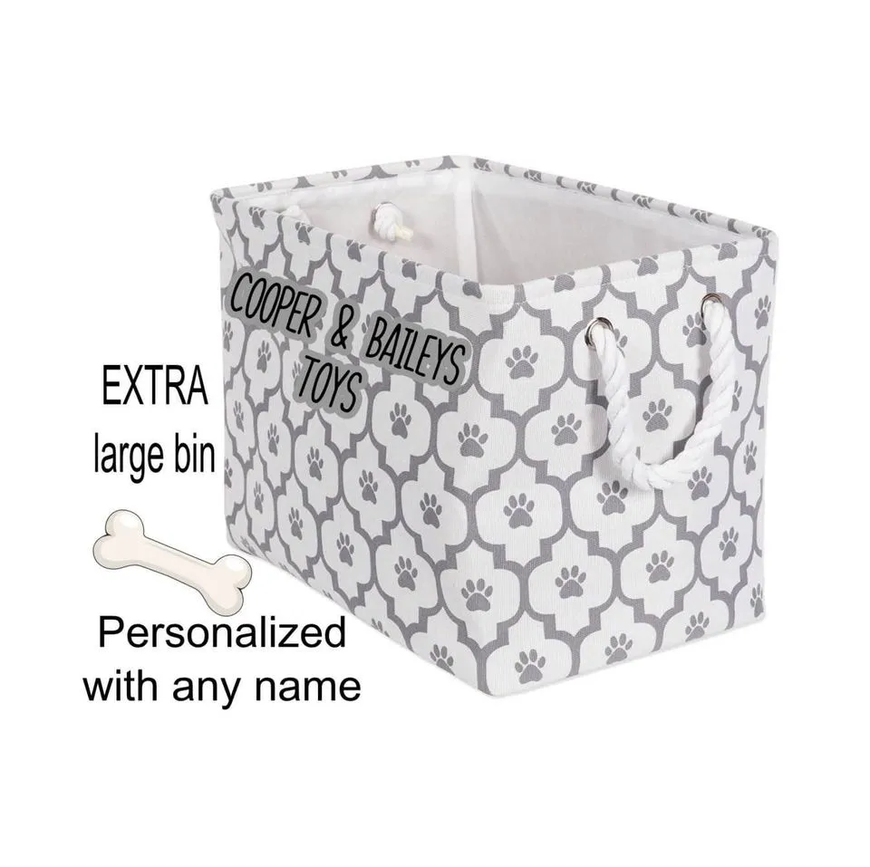 Personalized Foldable Pet Toy Storage Basket
