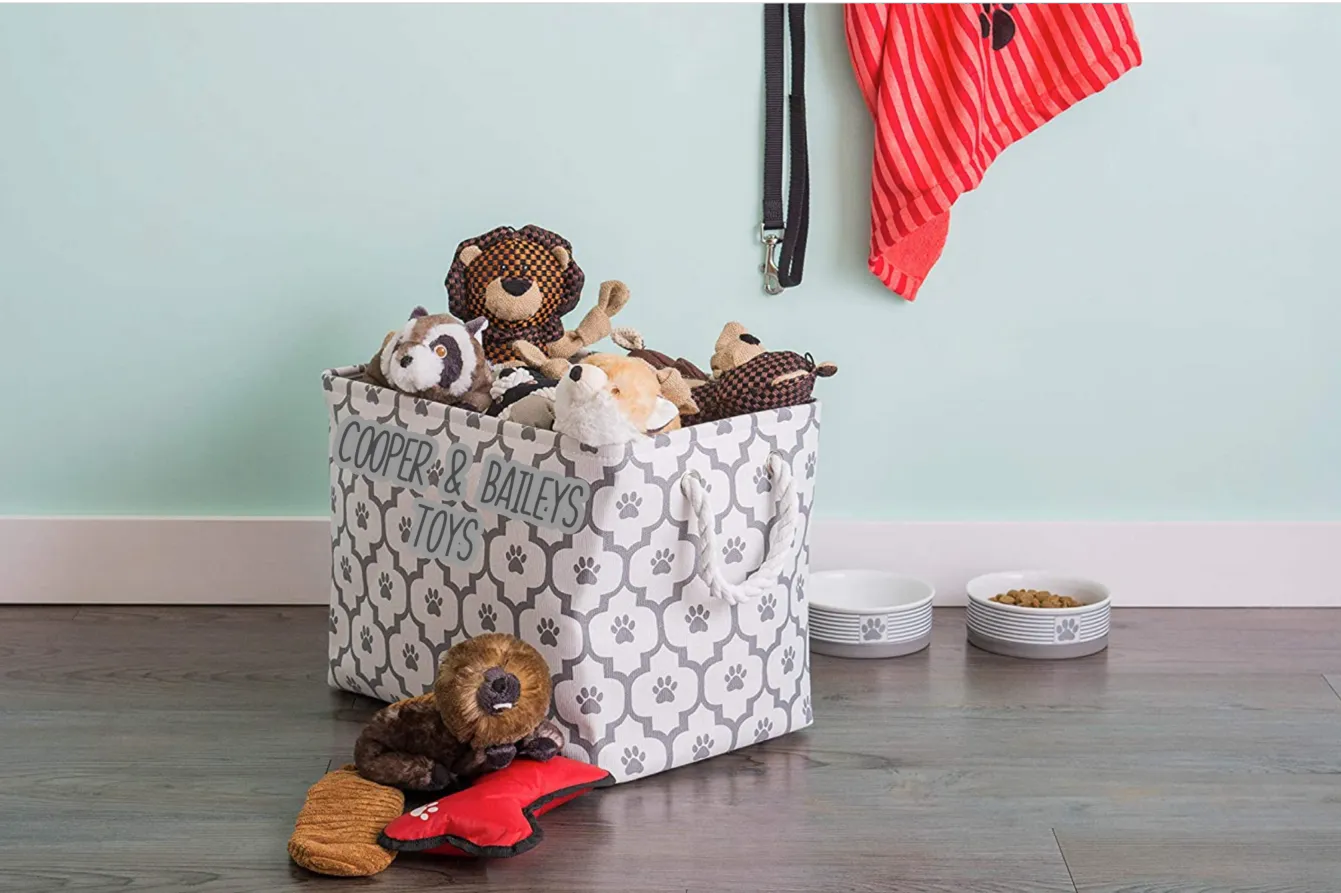 Personalized Foldable Pet Toy Storage Basket