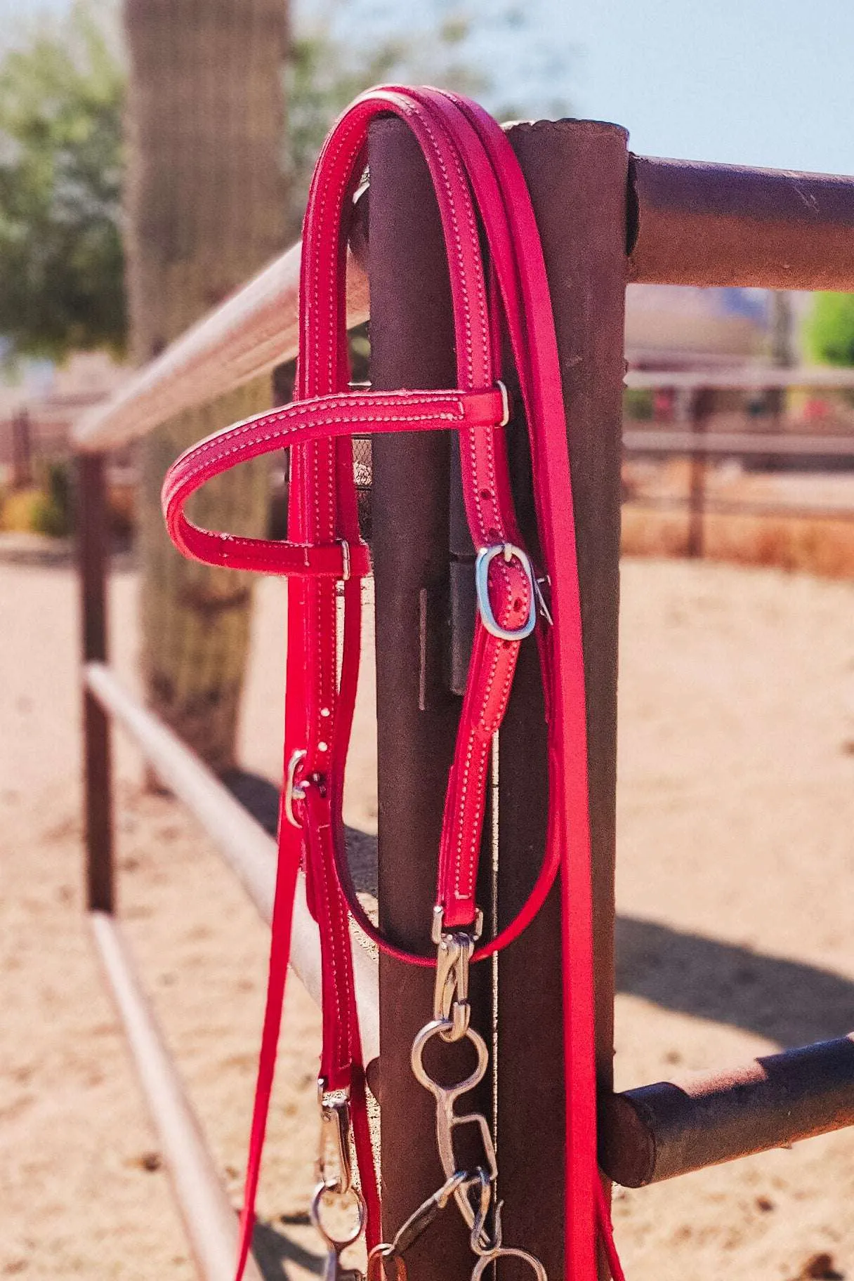 Pink Leather Quick Change Working Headstall