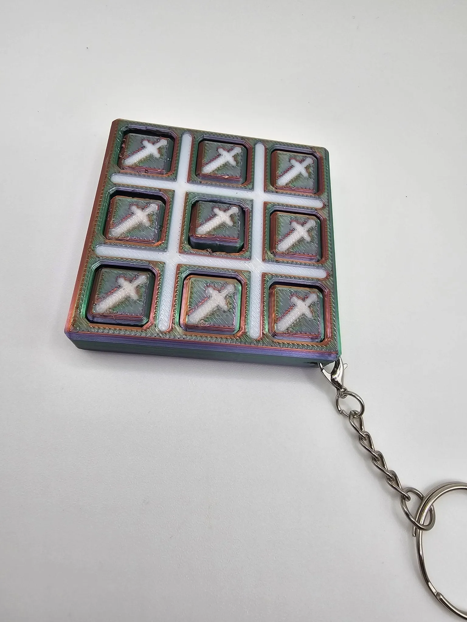 Pixel Battle Tic-Tac-Toe Keychain