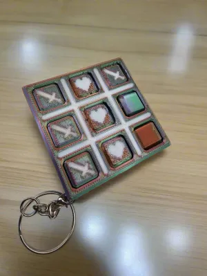 Pixel Battle Tic-Tac-Toe Keychain