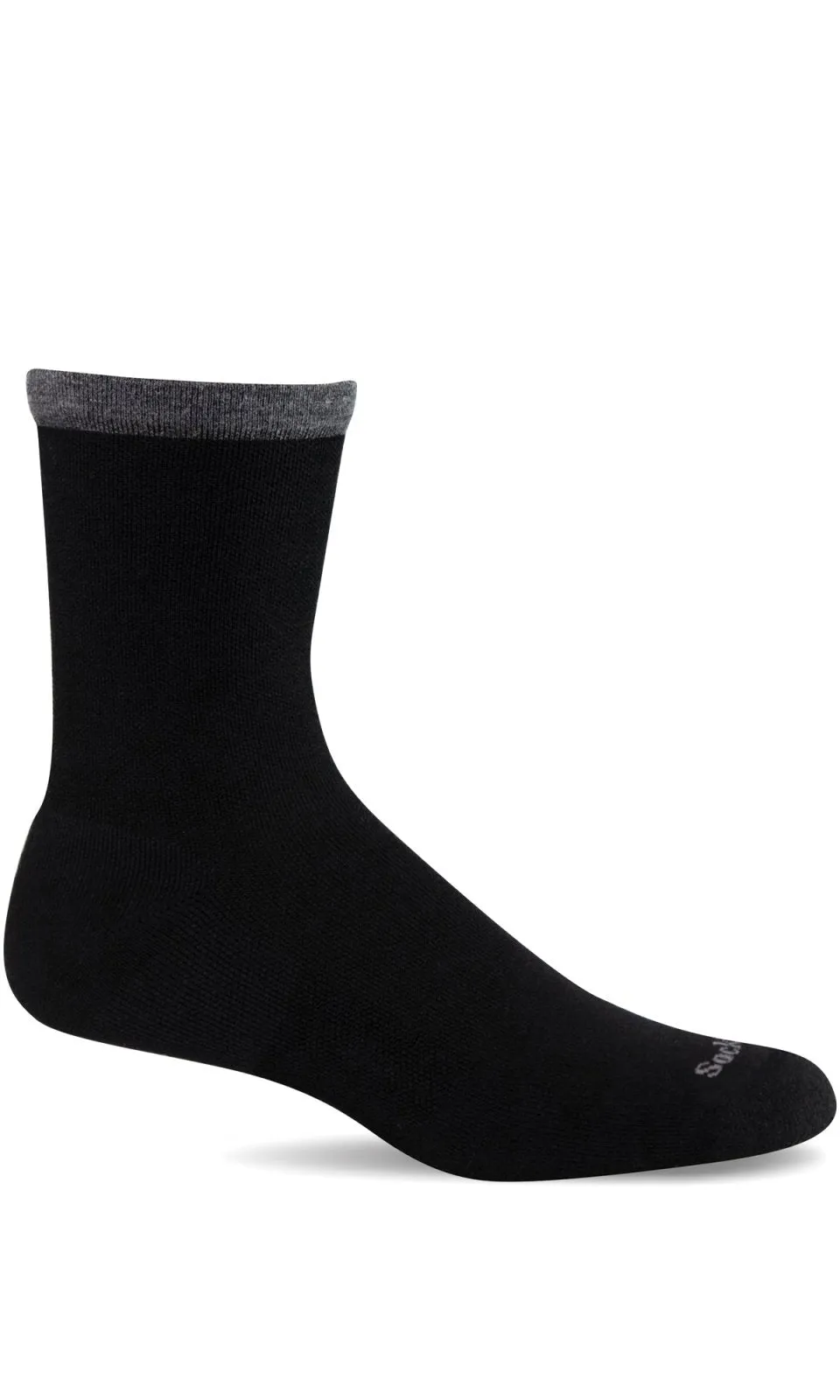 Plantar Cush Basic Crew Women - Black Plantar Relief