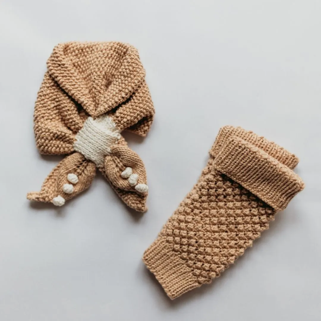 Popcorn Scarf & Leg Warmers Set