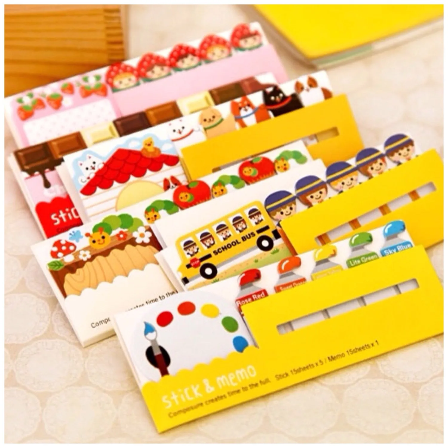 Post It Memo Note Pad - Yellow School Bus SS717