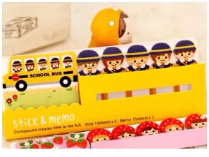 Post It Memo Note Pad - Yellow School Bus SS717