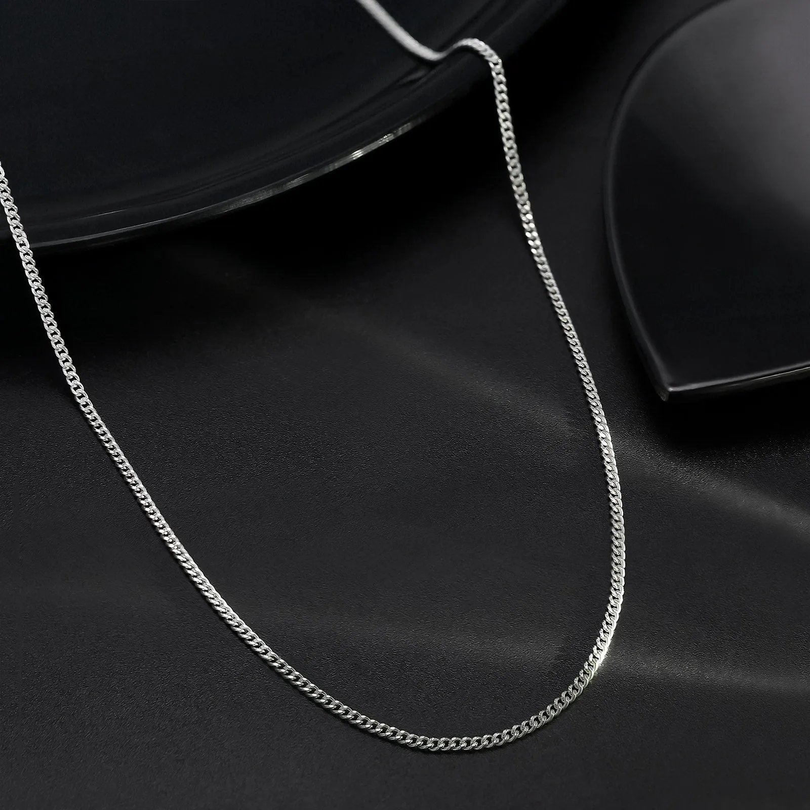 Pure Silver Chain - Bold Curb Silver Chain for Men