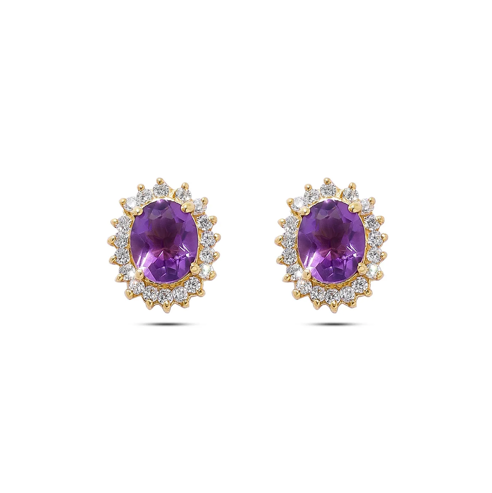 Pure Silver Jewellery Set - Amethyst Oval Majesty