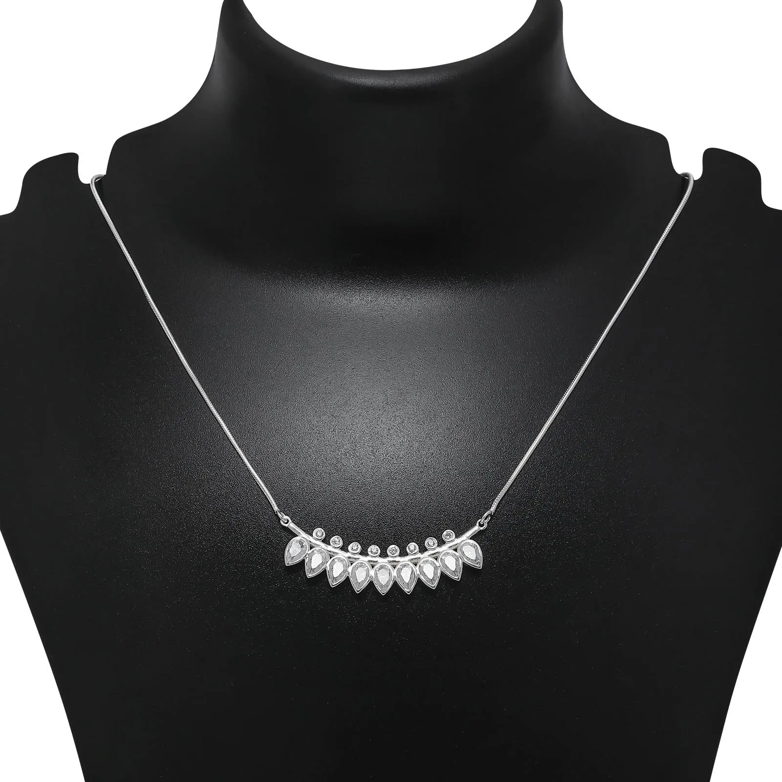 Pure Silver Necklace - Whispers of White CZ Forest