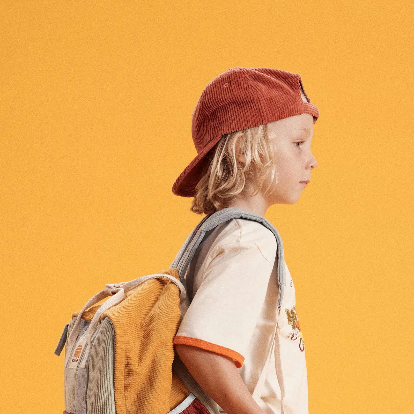 Rad Mama and Rad Kid Cord Cap Bundle - Eco Red