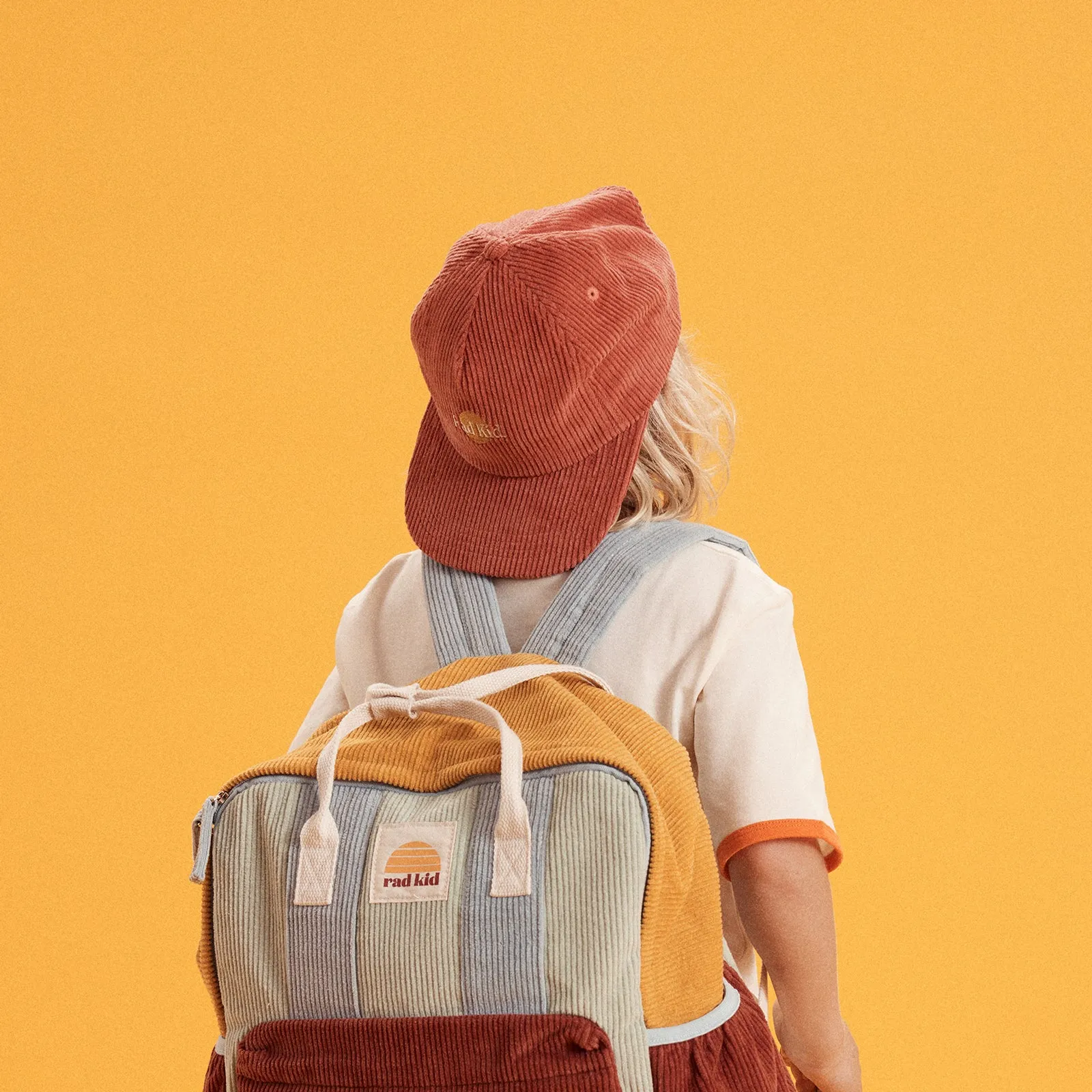 Rad Mama and Rad Kid Cord Cap Bundle - Eco Red