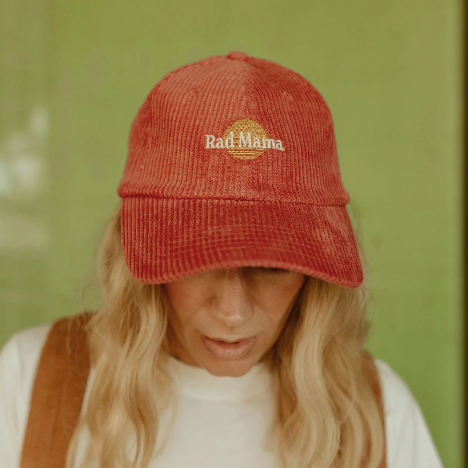 Rad Mama and Rad Kid Cord Cap Bundle - Eco Red