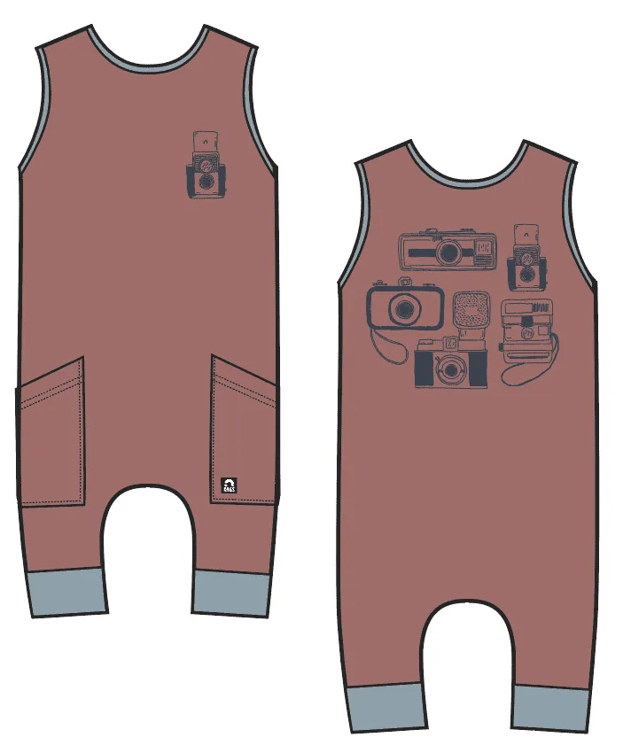 Rags Tank Capri Hip Pocket Rag Romper: Cameras