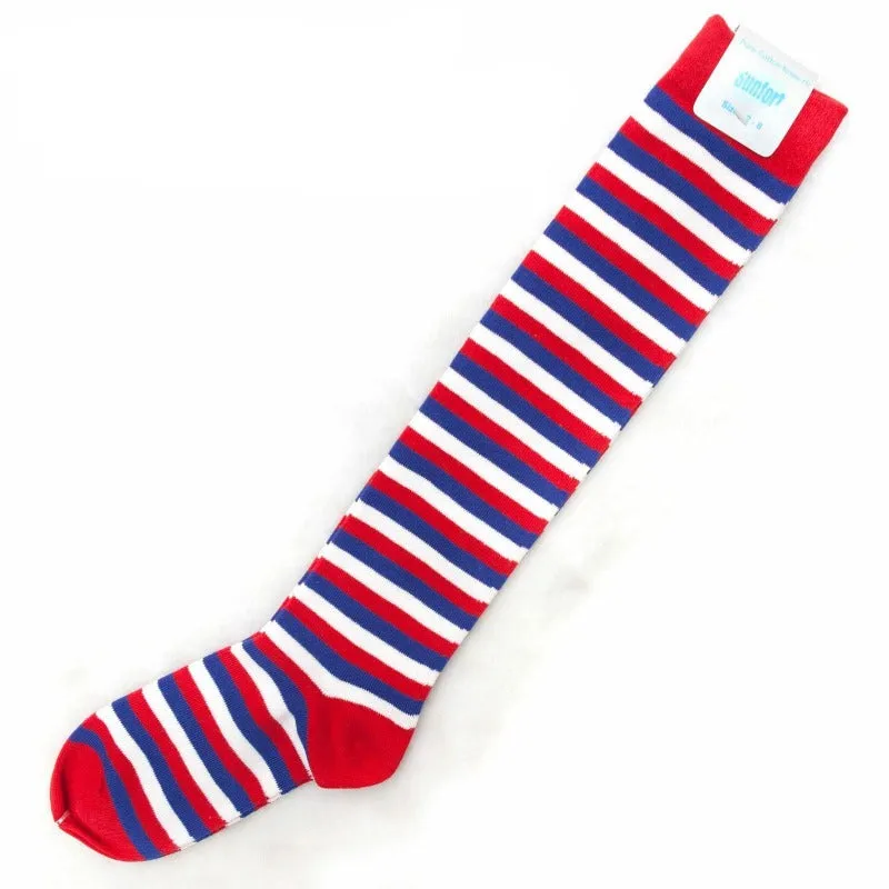 Rainbow Striped Knee High Socks for Kids and Women