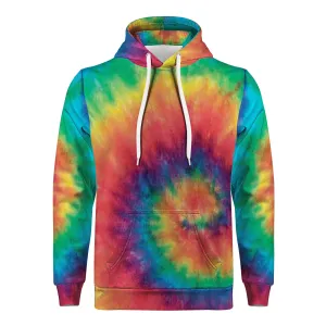 Rainbow Swril Tie Dye Men/Unisex Premium Adult Hoodie