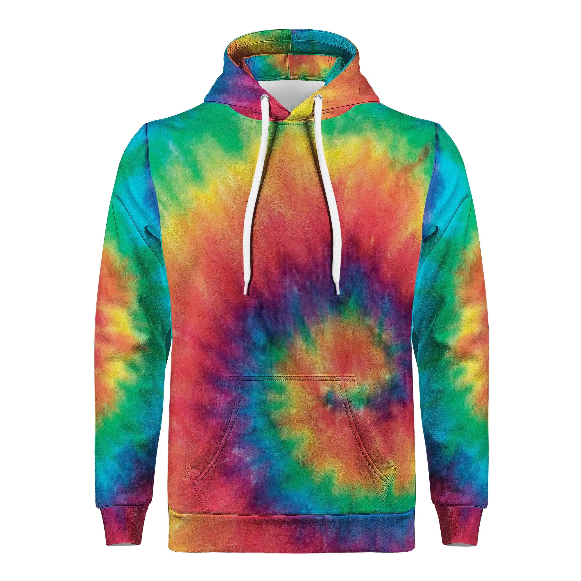 Rainbow Swril Tie Dye Men/Unisex Premium Adult Hoodie