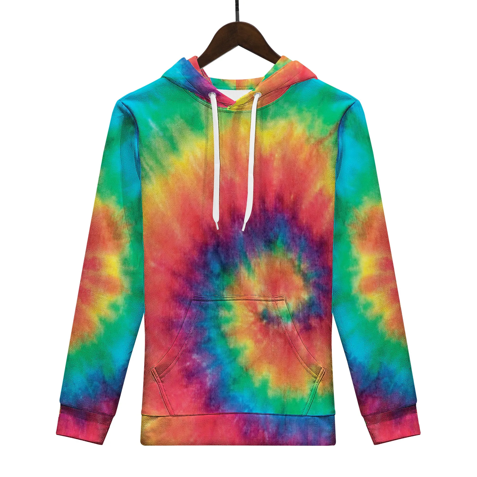 Rainbow Swril Tie Dye Men/Unisex Premium Adult Hoodie