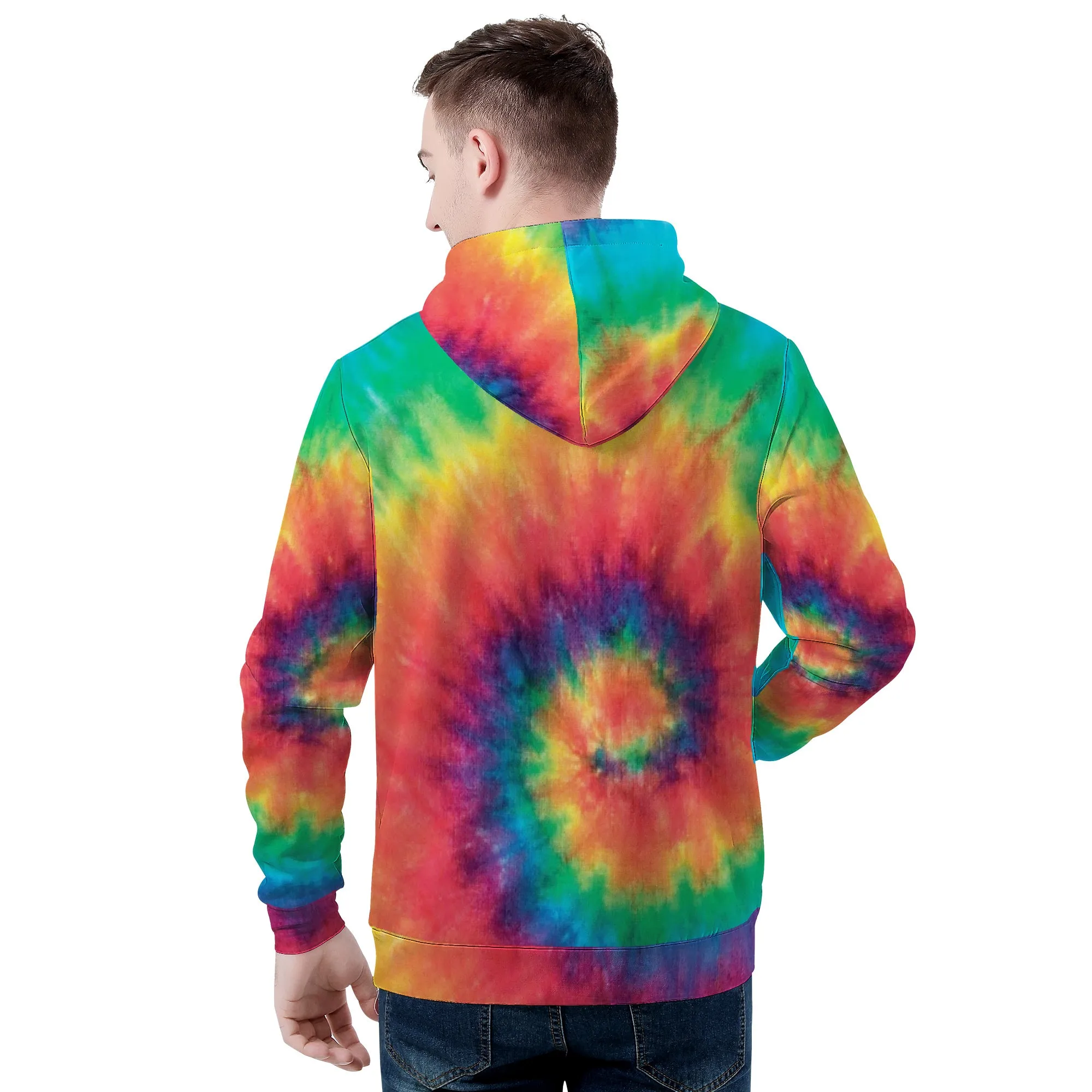 Rainbow Swril Tie Dye Men/Unisex Premium Adult Hoodie