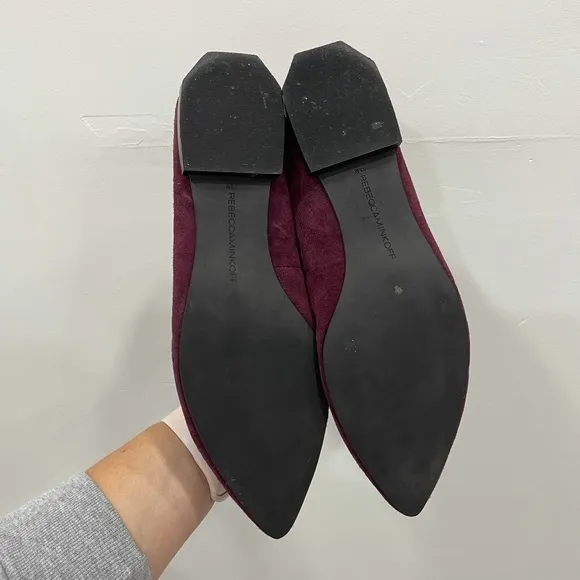 Rebecca Minkoff Faye Studded Flat Dark Maroon 7.5