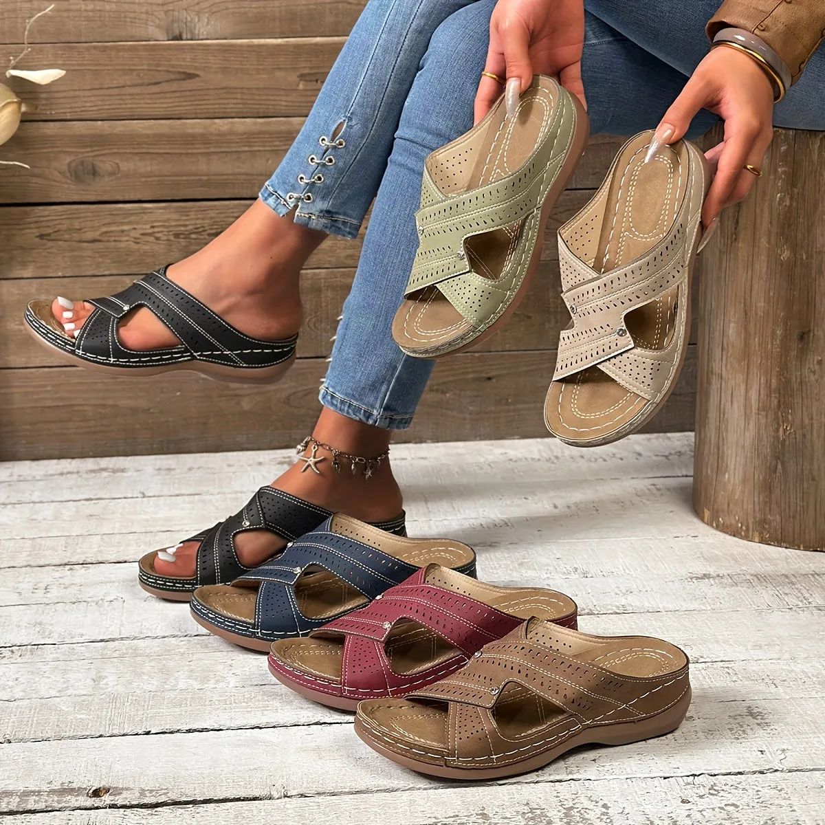 Renate - Casual leather orthopedic sandals