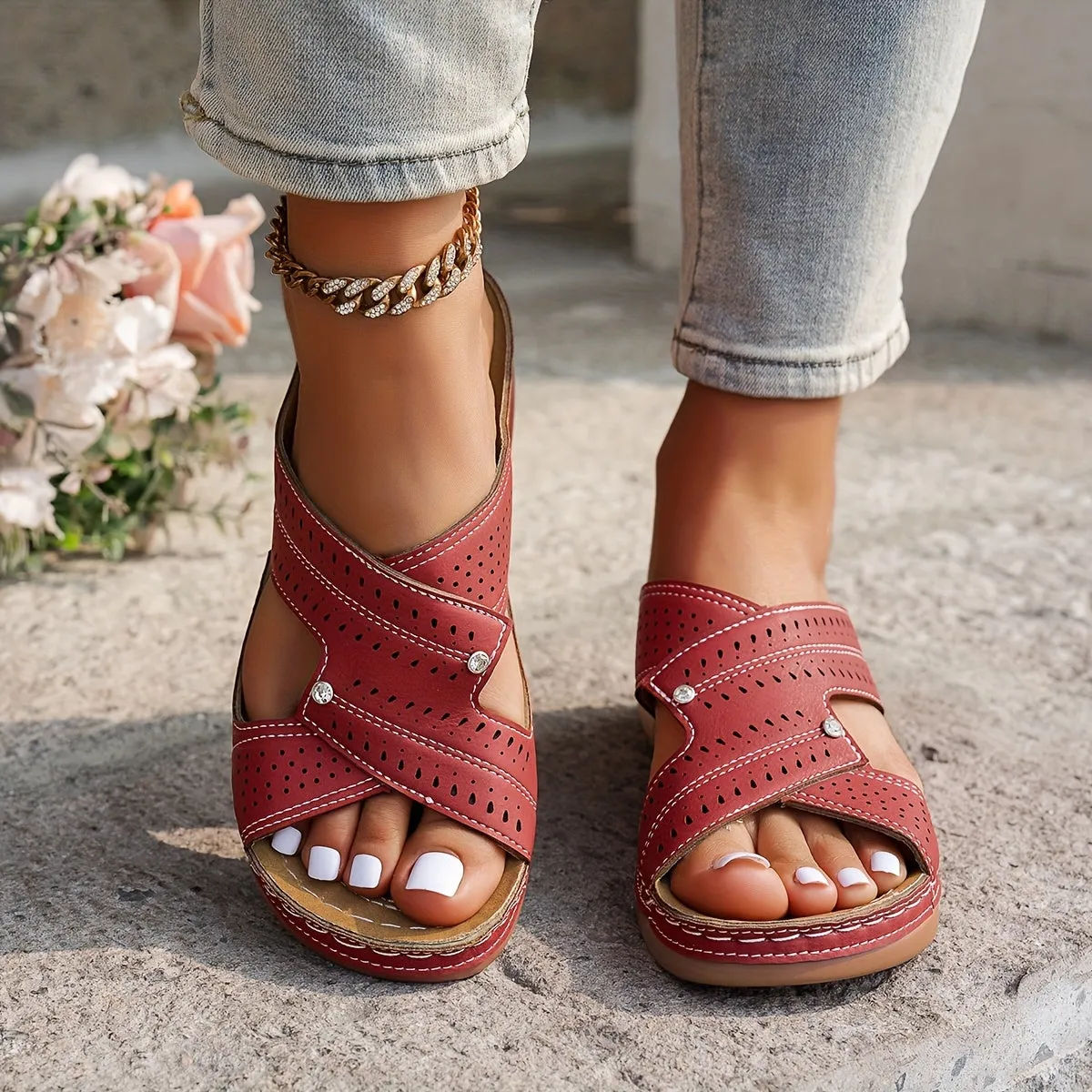 Renate - Casual leather orthopedic sandals