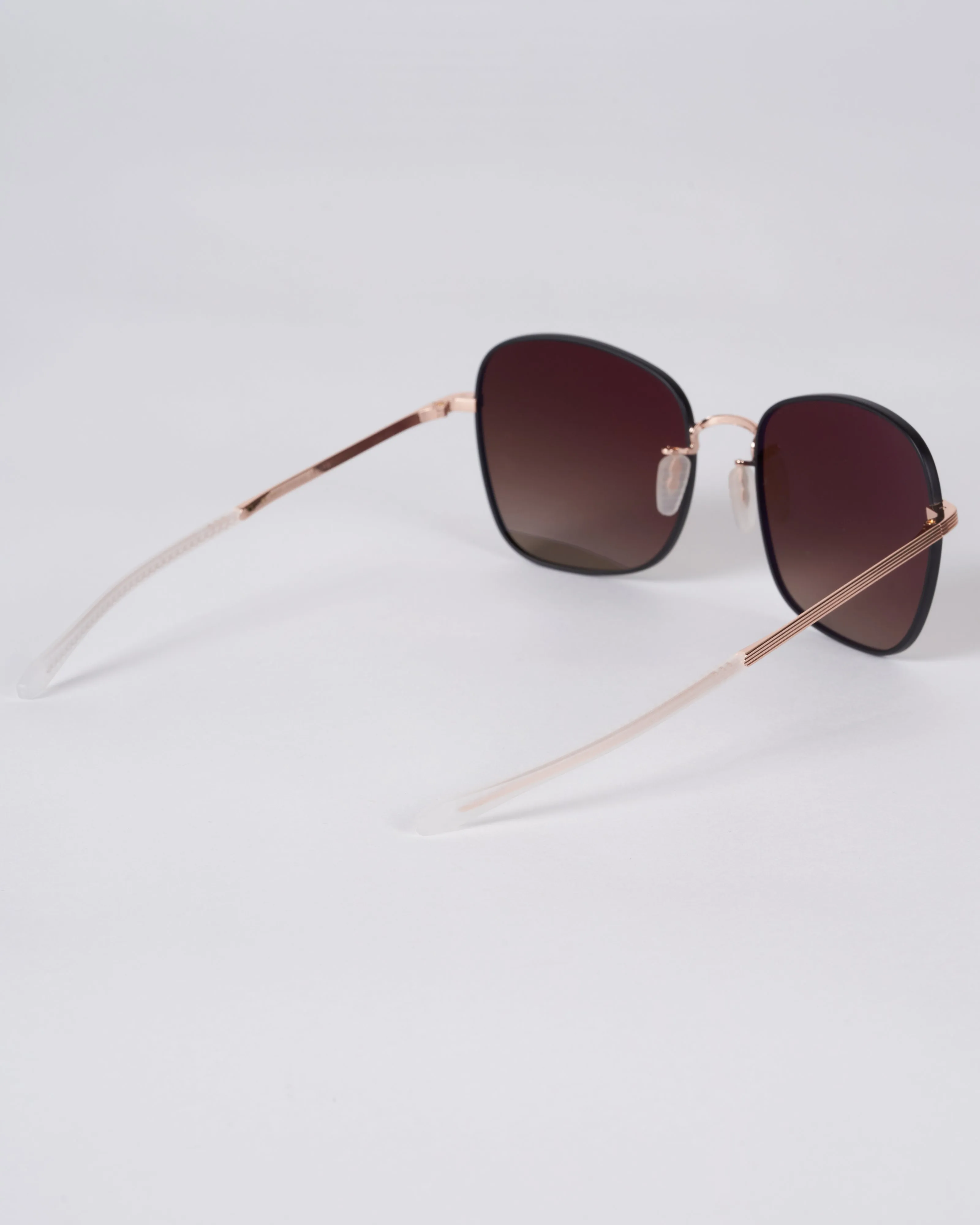 sabine - matte black and rose gold mirror