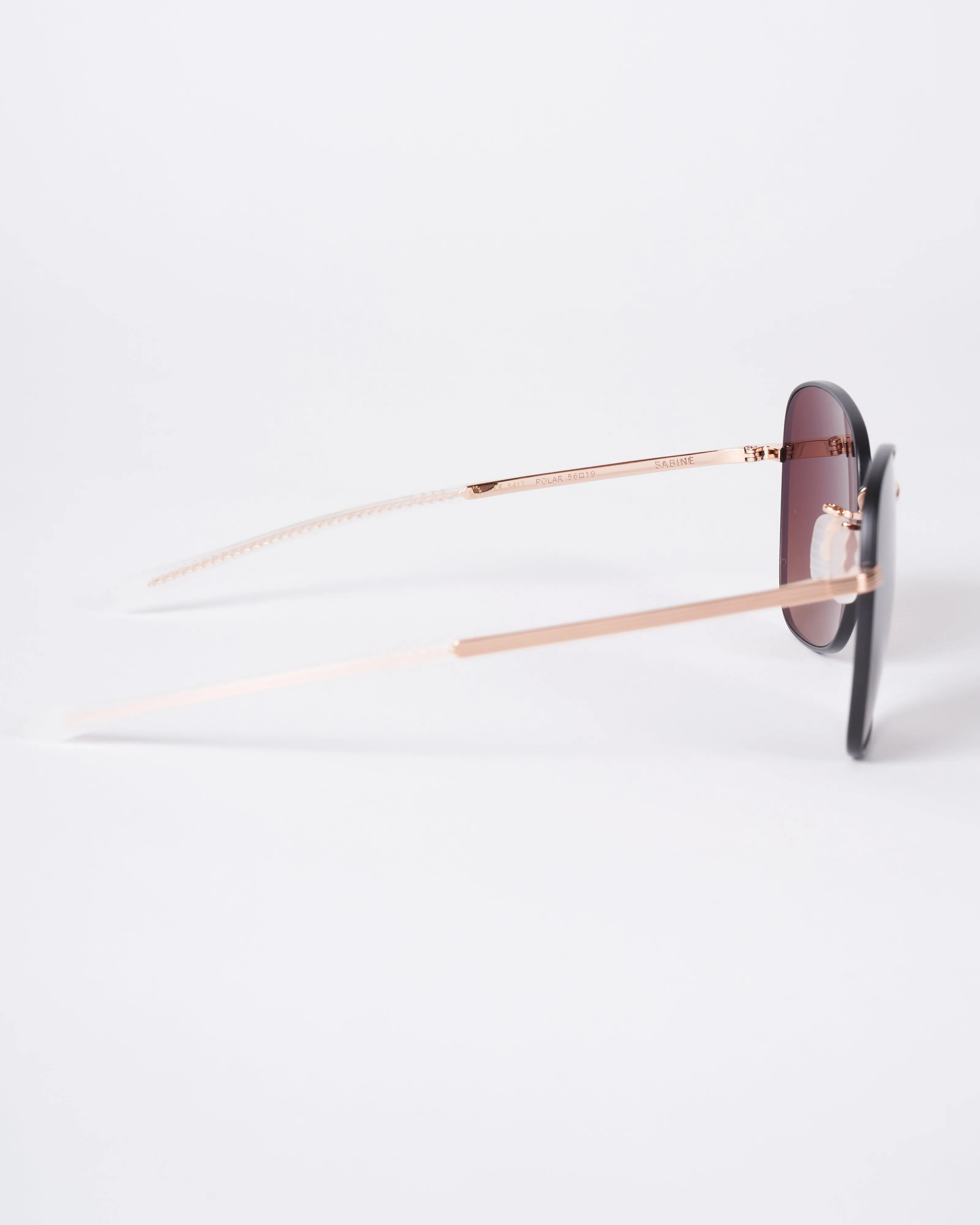 sabine - matte black and rose gold mirror