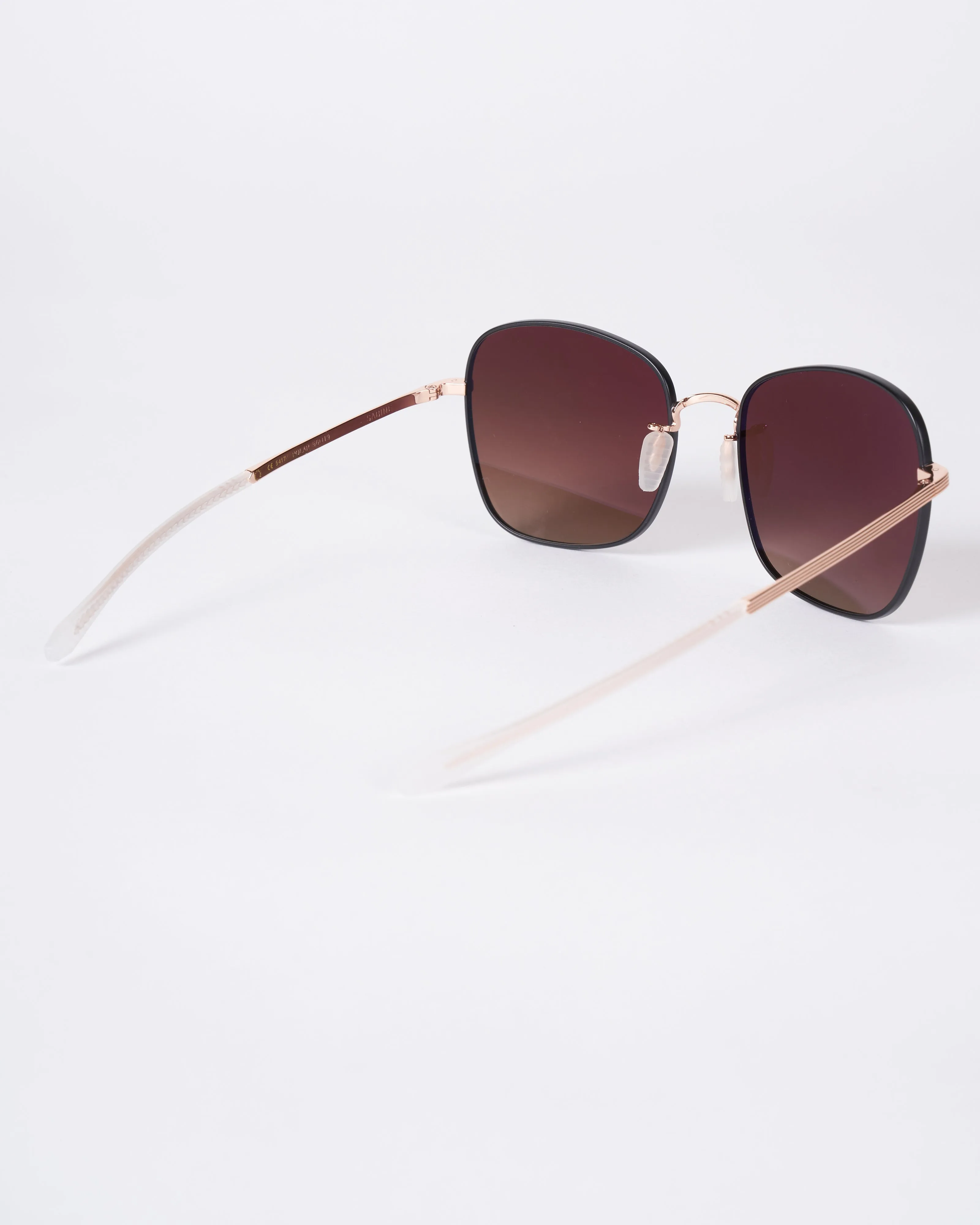 sabine - matte black and rose gold mirror