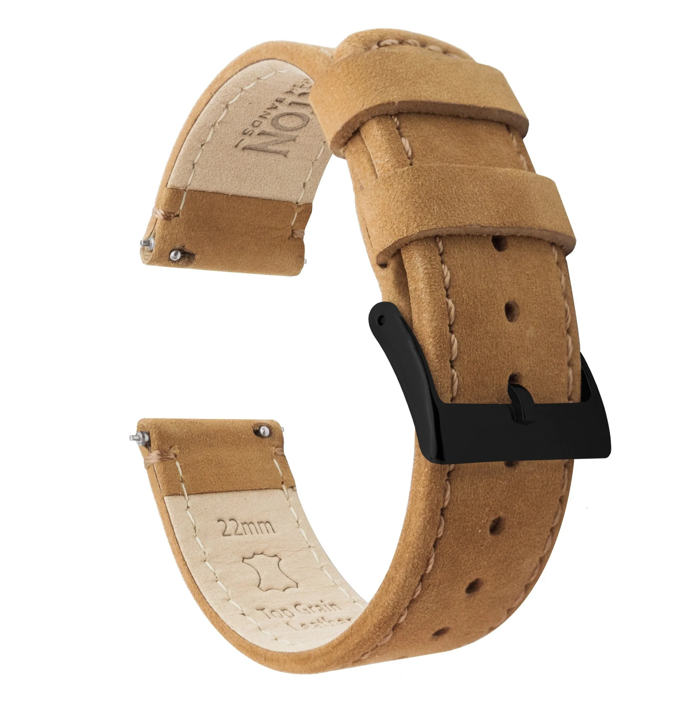 Samsung Galaxy Watch Active 2 Gingerbread Brown Leather Stitching Watch Band