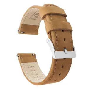 Samsung Galaxy Watch Active 2 Gingerbread Brown Leather Stitching Watch Band