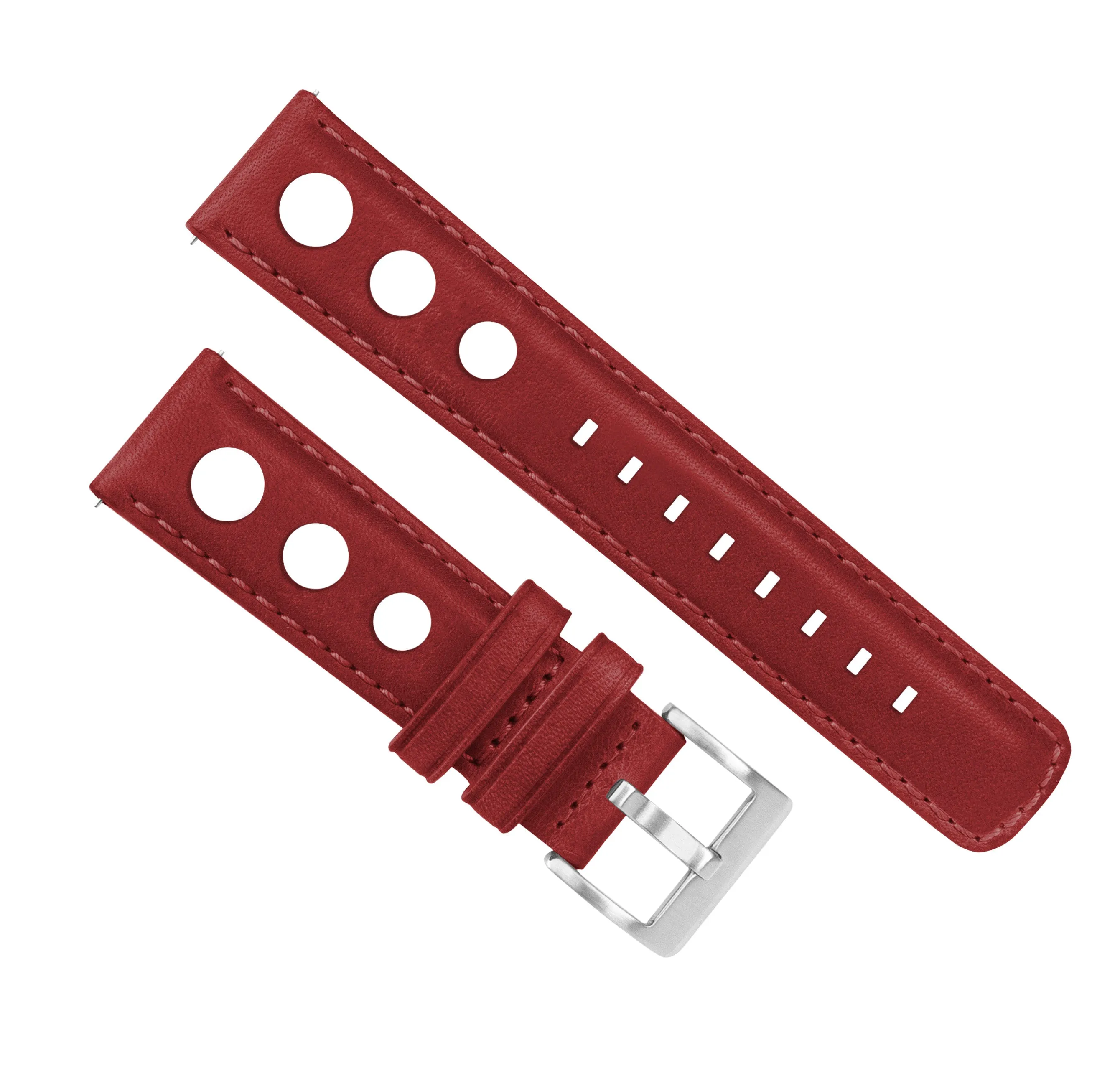 Samsung Galaxy Watch5 Rally Horween Leather Crimson Red Watch Band