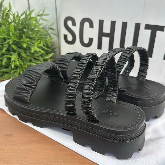 Schutz Lirah Leather Sporty Slide Sandals Size 10