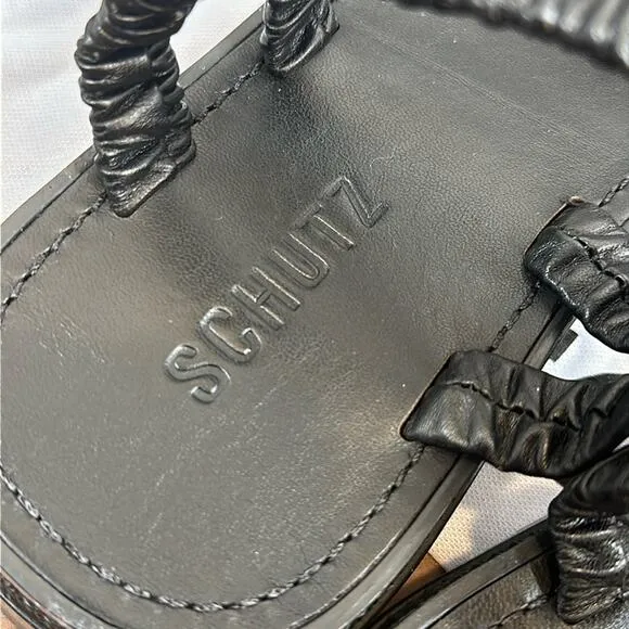 Schutz Lirah Leather Sporty Slide Sandals Size 10
