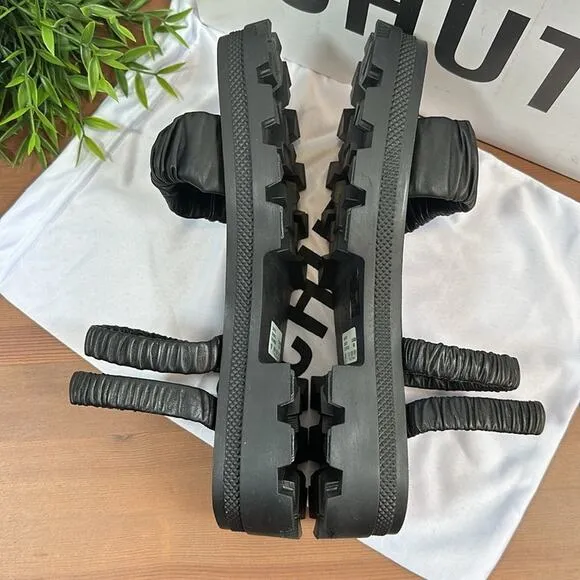 Schutz Lirah Leather Sporty Slide Sandals Size 10