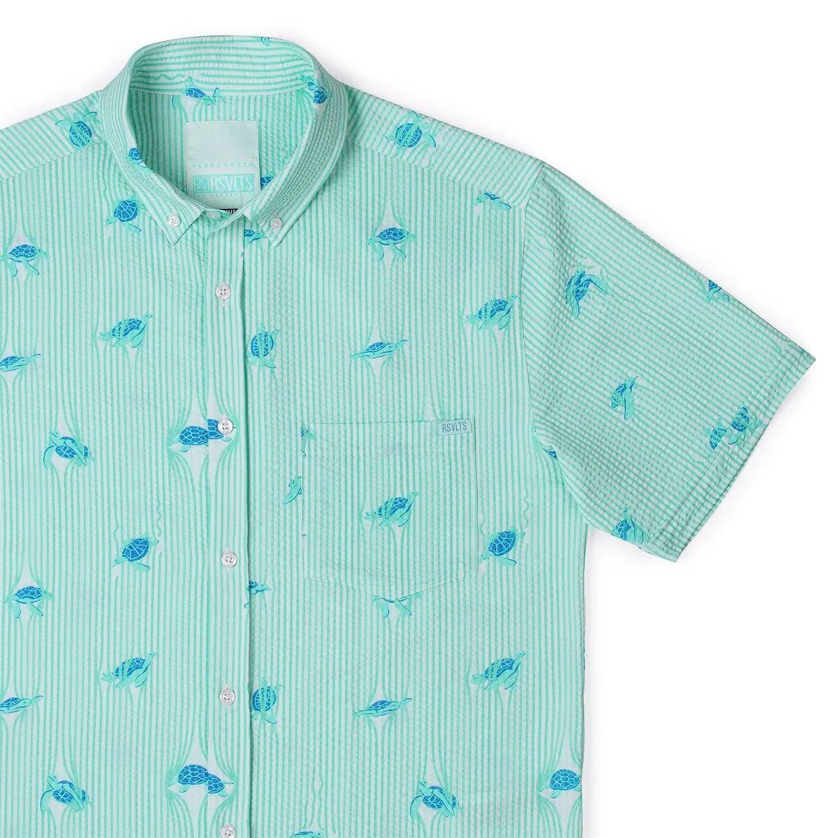 Sea Turtles – Stretch Seersucker Short Sleeve Shirt