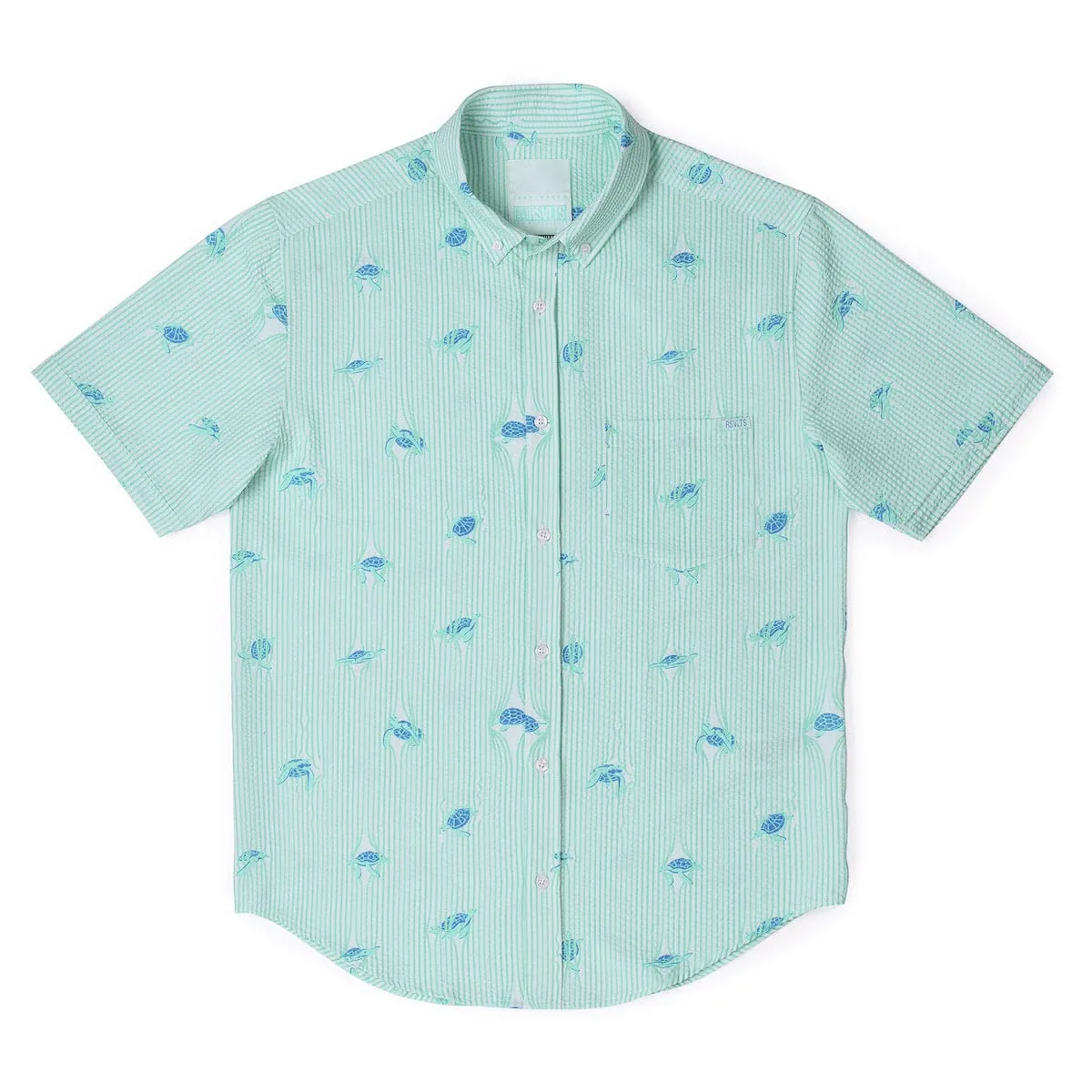 Sea Turtles – Stretch Seersucker Short Sleeve Shirt