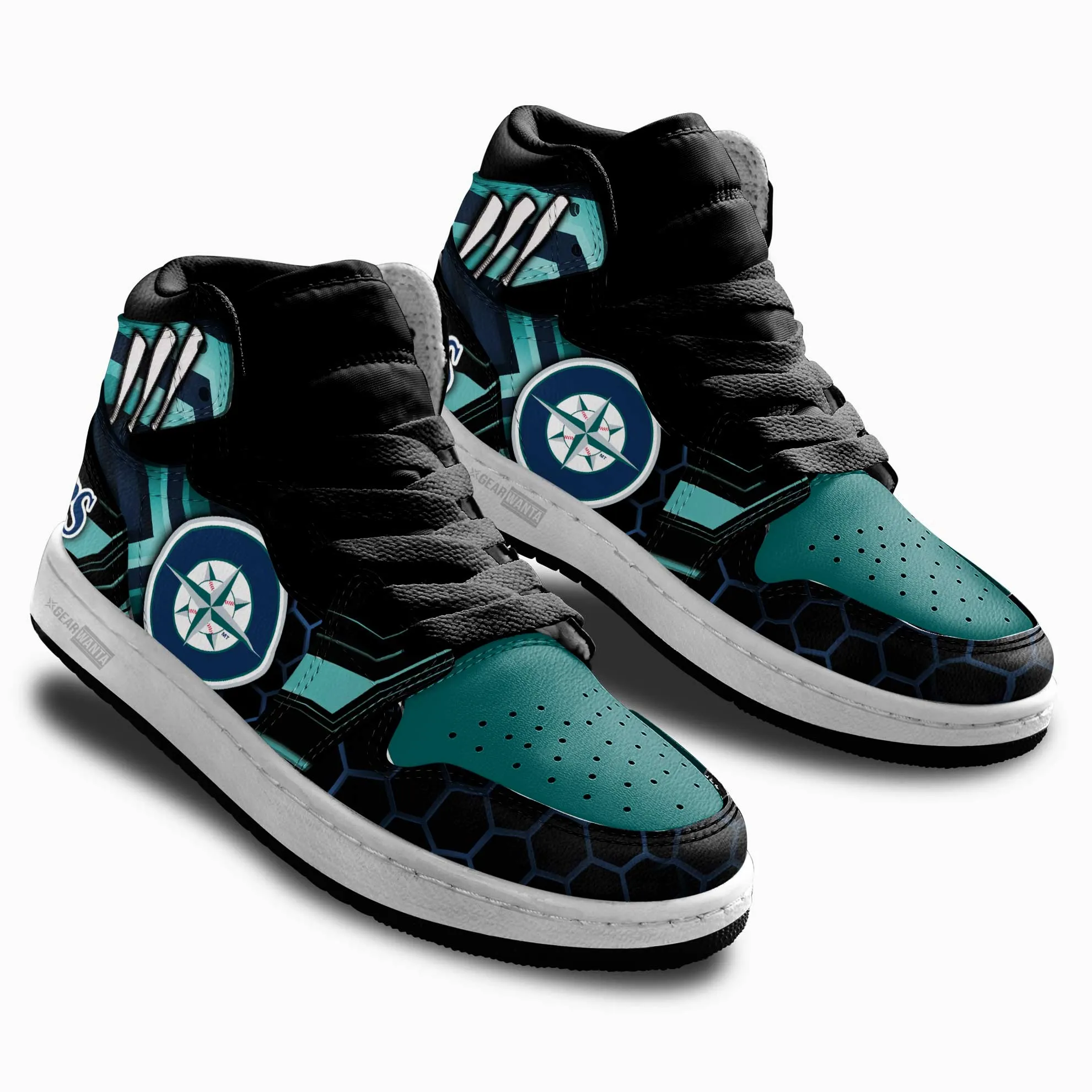 Seattle Mariners Kid J1s Sneakers Custom