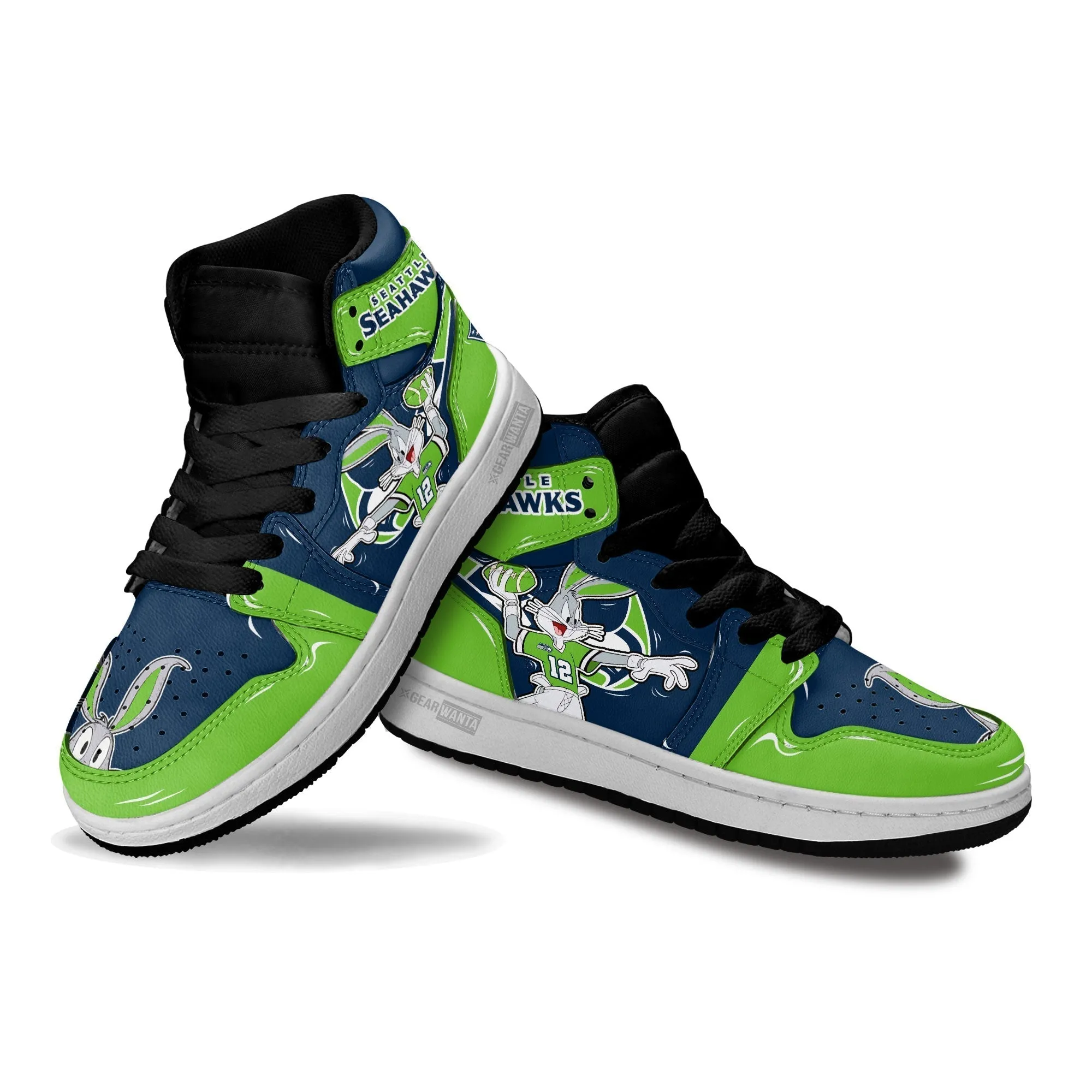 Seattle Seahawks Kid J1s Sneakers Custom