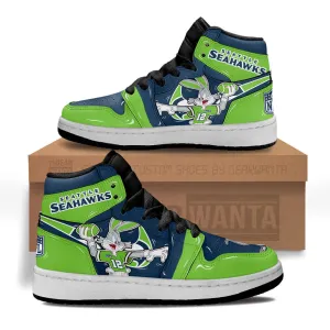 Seattle Seahawks Kid J1s Sneakers Custom