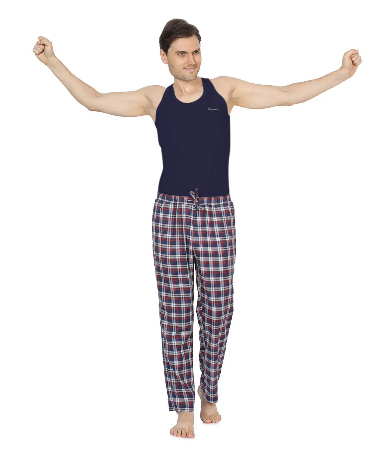 Semantic Mens Red, Blue & Grey Checks Pyjamas