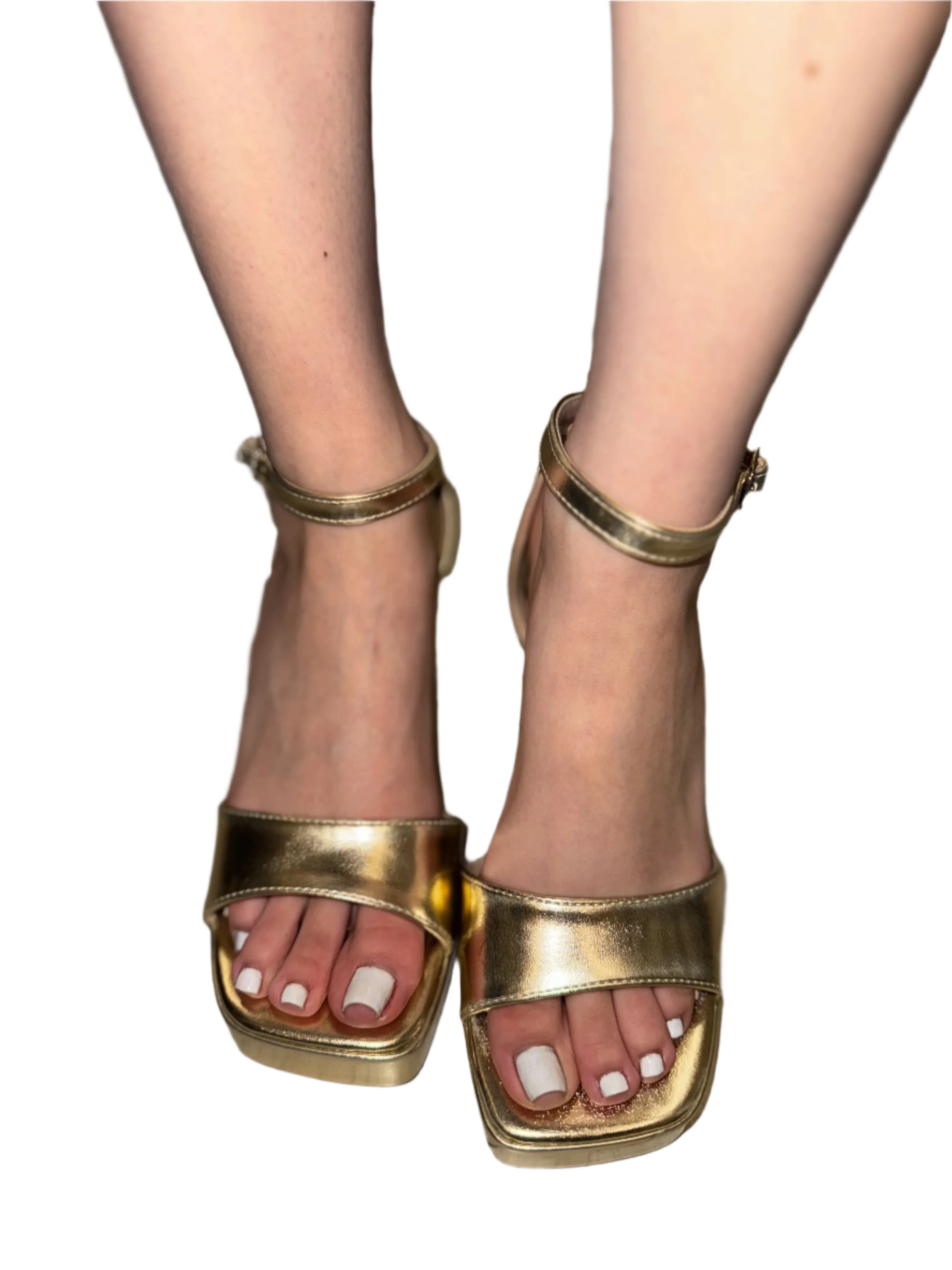 SIMPLE BLOCK HEEL WITH ADJUSTABLE ANKLE BAND YESSI-01A