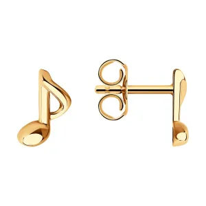 SOKOLOV - Gold Music Notes Stud Earrings