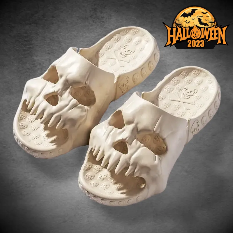 SpookySteps Skull Slippers