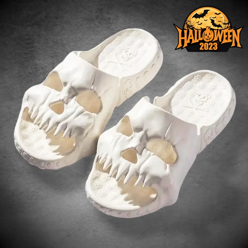SpookySteps Skull Slippers