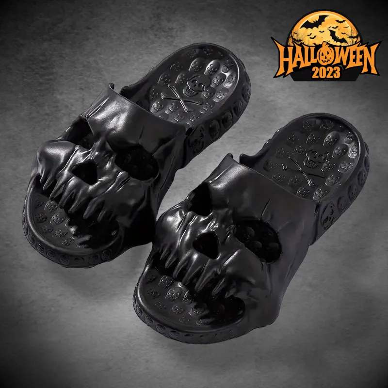 SpookySteps Skull Slippers