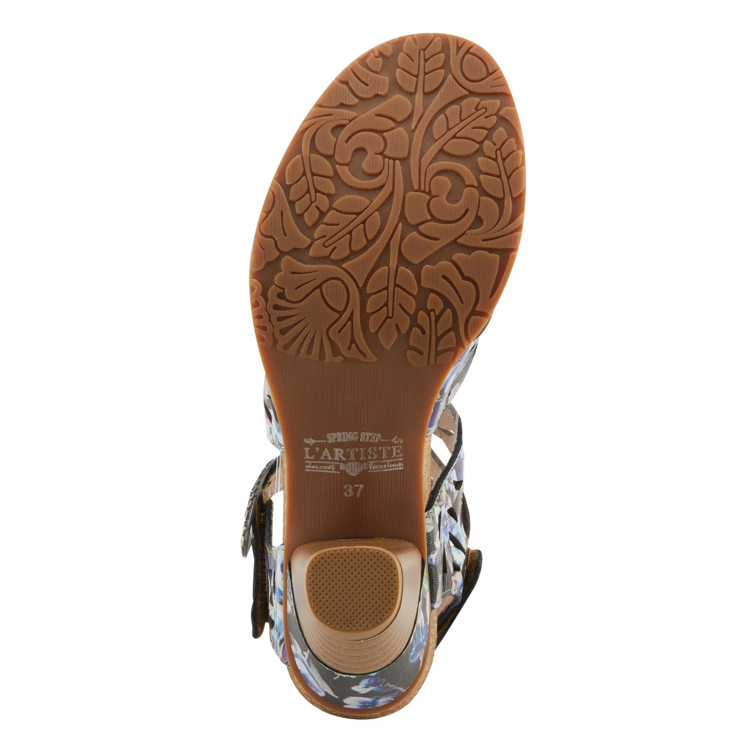 Spring Step Shoes  L'Artiste Abreeze Sandals Women’s Leather Floral 2.25" Heel