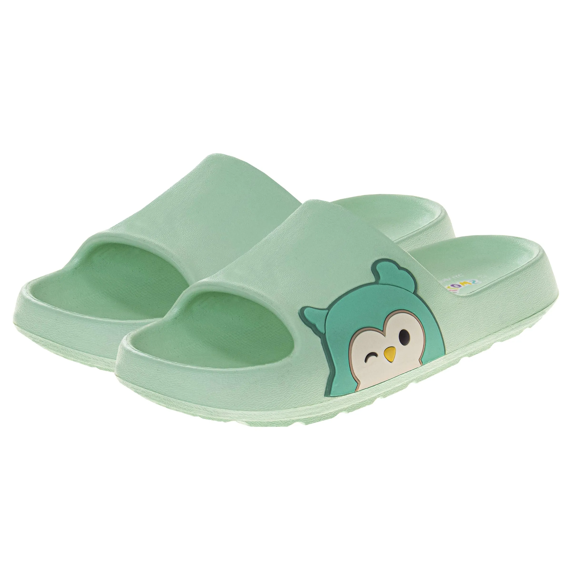 Squishmallows Character Slides Open Toe Sandals Kids Girls and Boys Summer Beach Water Pool Shoes (Winston Owl) (sizes Little Kid - Big Kid)