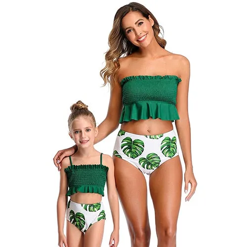 Summer Backless Bikini One-Piece Swimsuit Family Matching Swimwear