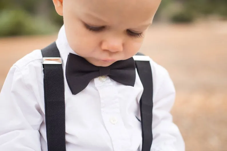 The Kid Bow Tie   Suspender Set- Various Colours