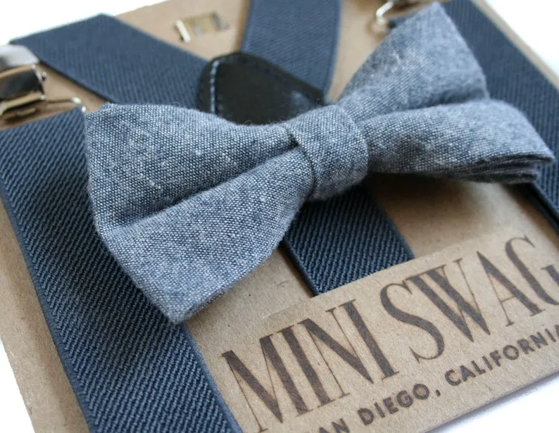 The Kid Bow Tie   Suspender Set- Various Colours